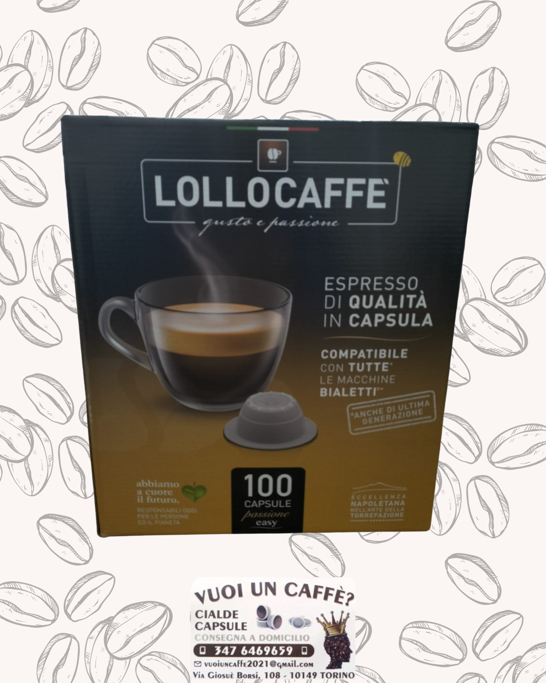 Lollo Caffè - Miscela: Nera - 100 capsule