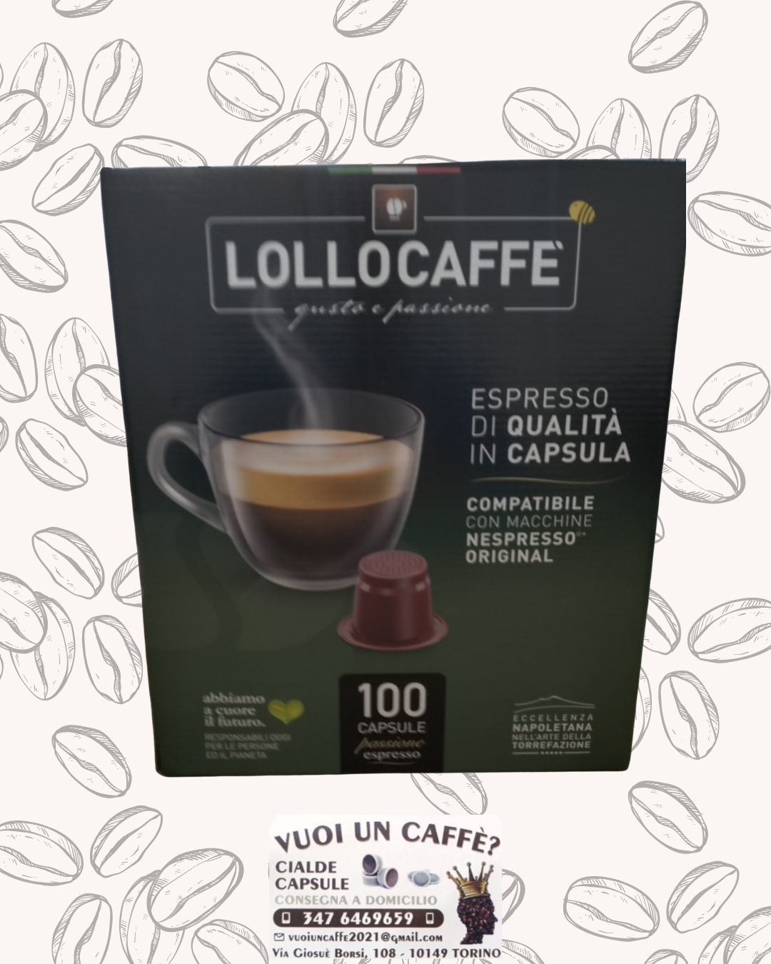 Lollo Caffè - Miscela: Nera - 100 capsule