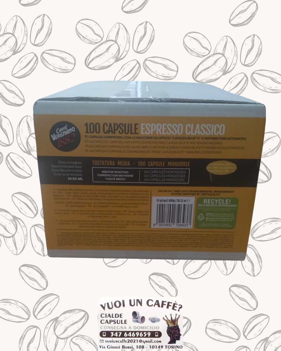 Caffè Vergnano - Miscela Classica - 100 Capsule